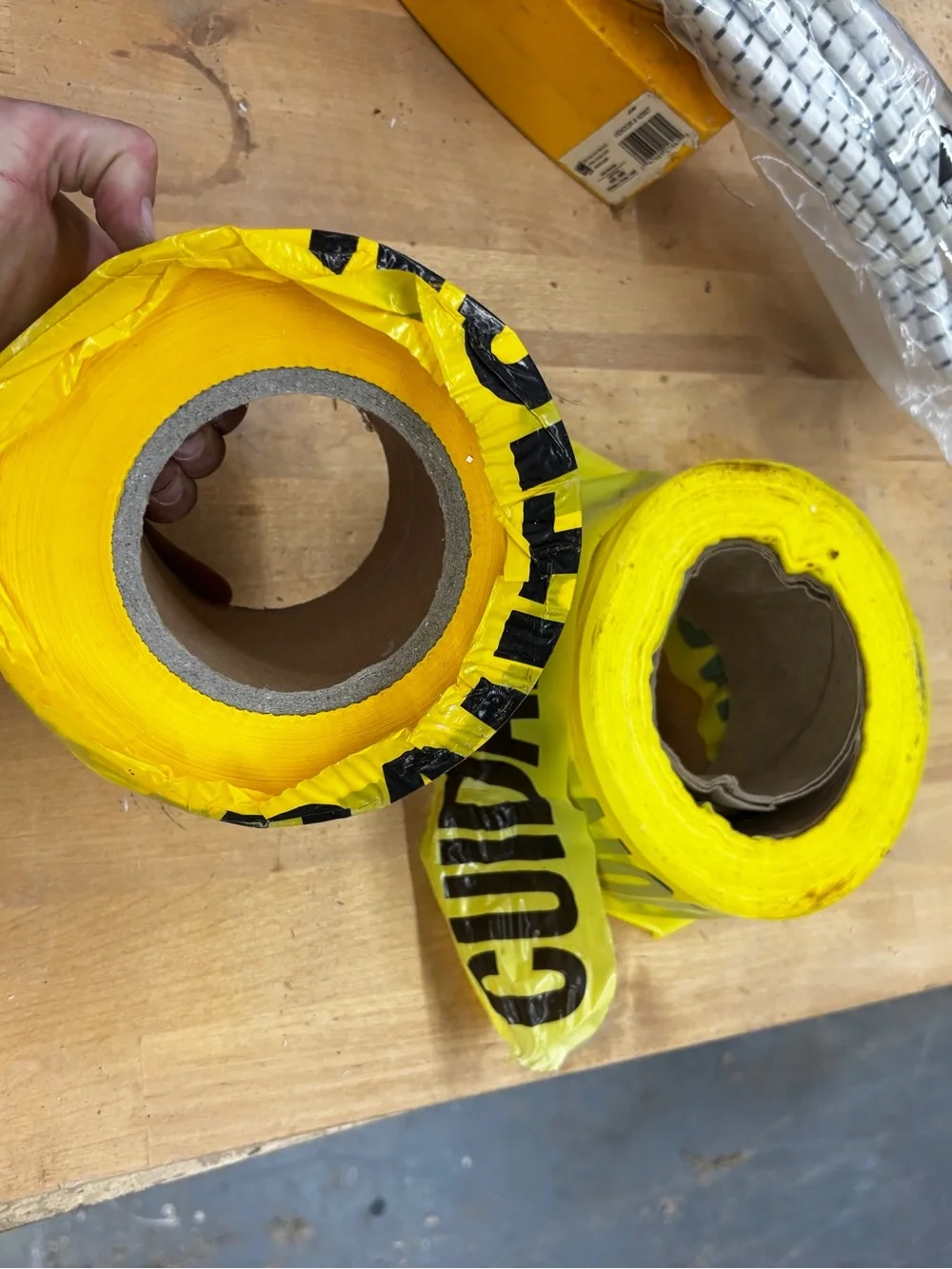 2 Yellow Caution Safety Tape Roll - High Visibility